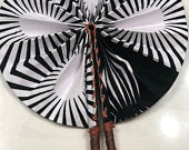 The Handmade Ankara Fan - Black and White Zebra Design